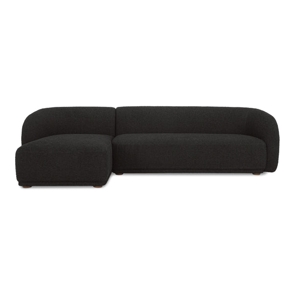 Moe's Faye Left Sectional in Black Boucle
