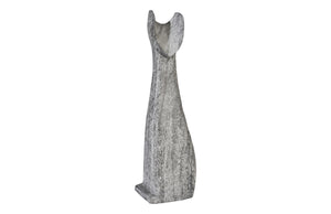 Cat Sculpture, Grey Stone, Large