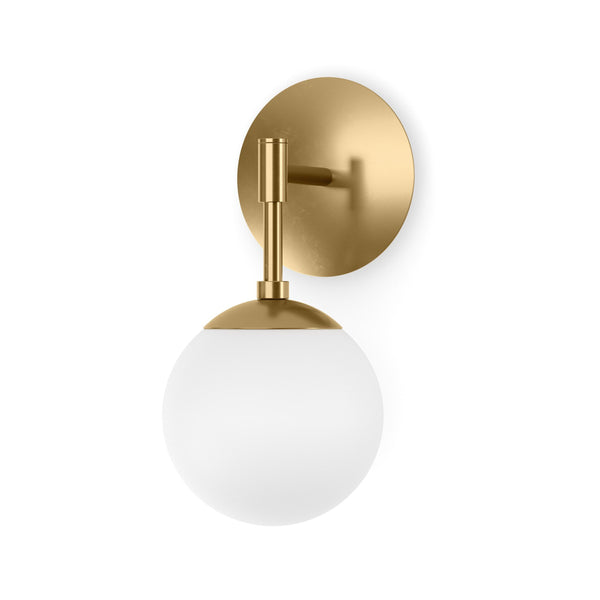 Sunset Sconce In Burnished Brass And Opal Matte Glass