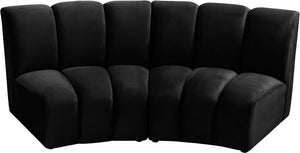 Lynda 2pc. Modular Sectional In Black Velvet
