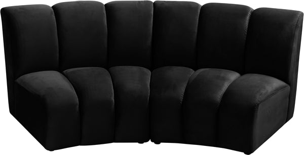 Lynda 2pc. Modular Sectional In Black Velvet