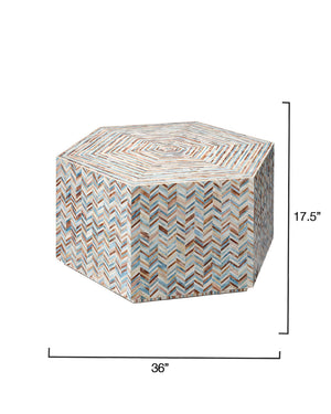 Hepburn Mother of Pearl Hexagon Coffee Table