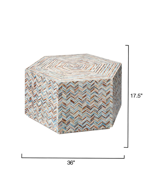 Hepburn Mother of Pearl Hexagon Coffee Table