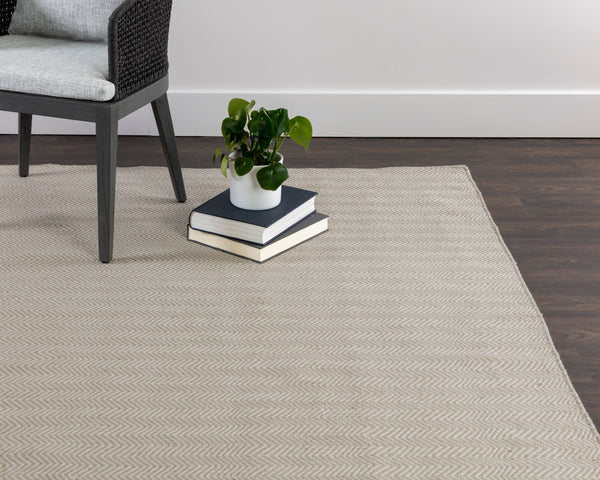 CUSCO HAND-WOVEN RUG - OYSTER / GREY - 8' X 10'