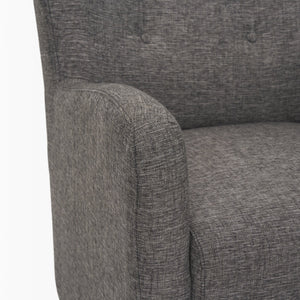 Dunstan Accent Chair Upholstered Gray Twill Fabric and Medium Brown Wood Feet