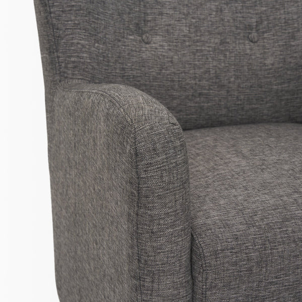 Dunstan Accent Chair Upholstered Gray Twill Fabric and Medium Brown Wood Feet