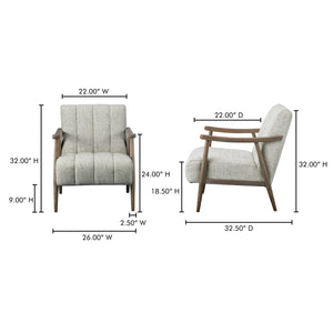 Moe's Aster Accent Chair Pebbled Beige