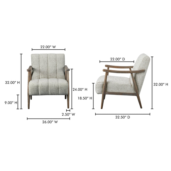 Moe's Aster Accent Chair Pebbled Beige
