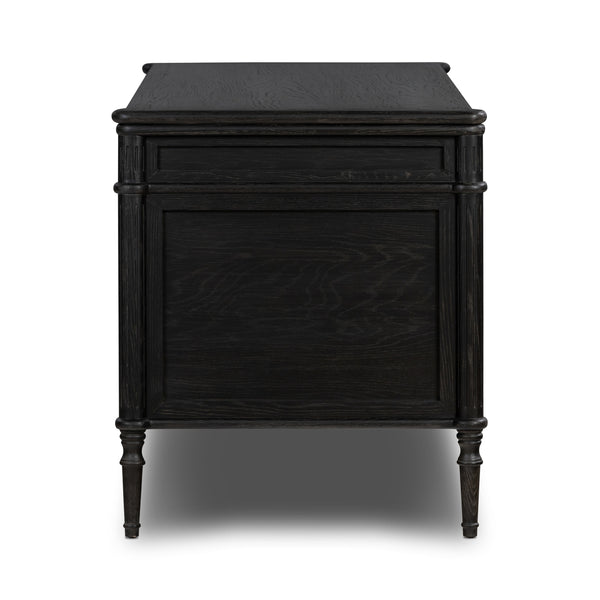 Toulouse Executive Desk In Distressed Black