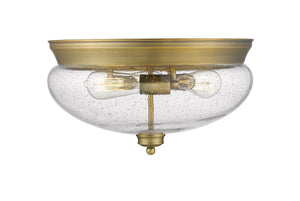 Amon 3 Light Flush Mount in Heritage Brass Finish