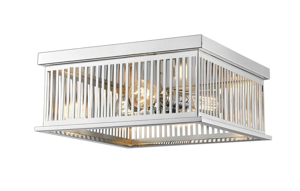 Camellia 3 Light Flush Mount in Polished Nickel Finish
