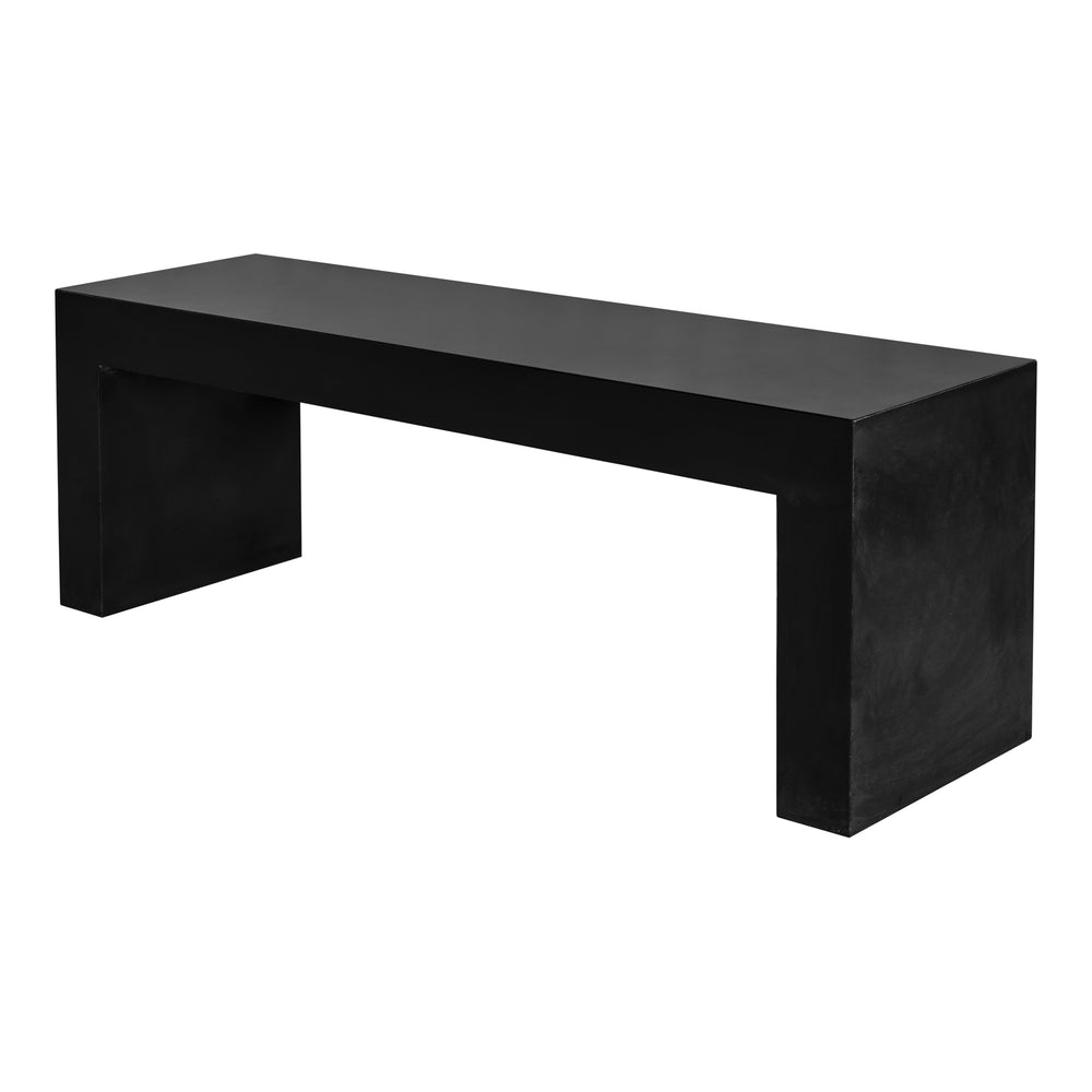 Moe's Lazarus Outdoor Bench Black Concrete