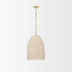 Tosha 1-Light Cotton Rope Bell Pendant
