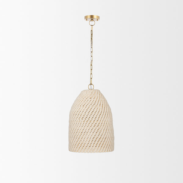 Tosha 1-Light Cotton Rope Bell Pendant