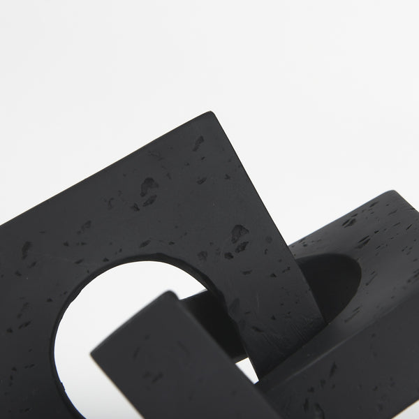 Linx  Small Matte Black Resin Sculpture Decorative Object