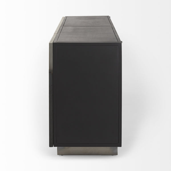 Roxdale 82.0L x 18.0W x 29.0H Acid Wash Metal Sideboard