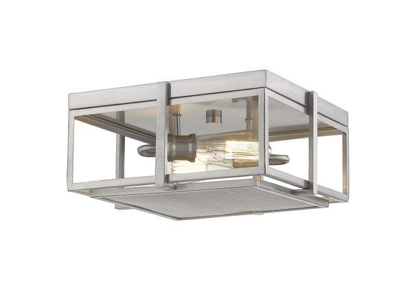 Halcyon 2 Light Flush Mount in Brushed Nickel Finish