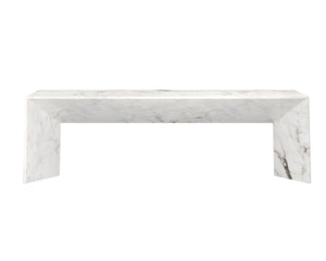 NOMAD BENCH - MARBLE LOOK - WHITE