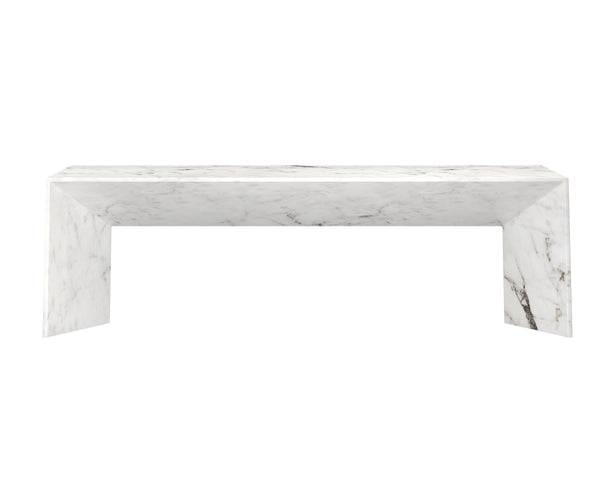 NOMAD BENCH - MARBLE LOOK - WHITE