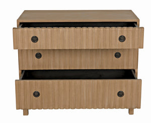 Daryl Mahogany Dresser with Brass Pulls in Weathered Finish
