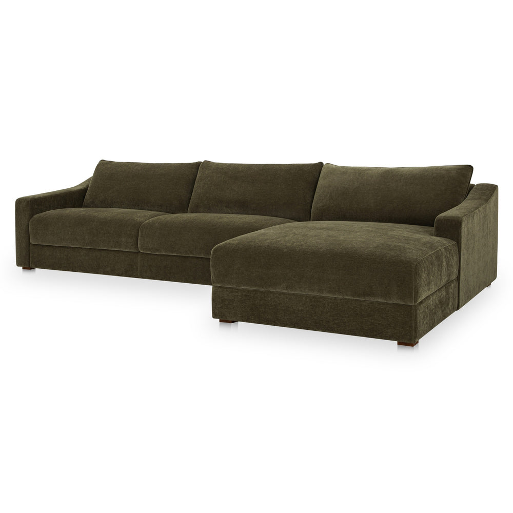 Moe's Farrow Sectional Cedar Green with Right Chaise