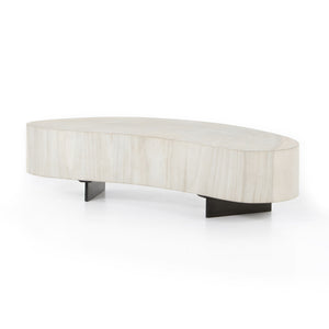 Avett Coffee Table Short Piece In Bleached