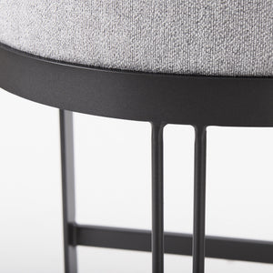 Hollyfield 20.5 x 19.7 x 32.7 Gray Fabric Seat W/ Gray Metal Base Bar Stool