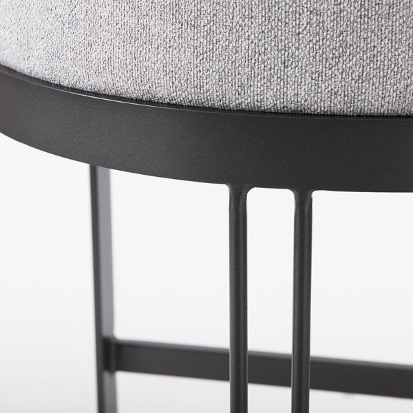 Hollyfield 20.5 x 19.7 x 32.7 Gray Fabric Seat W/ Gray Metal Base Bar Stool