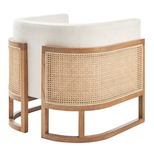 Velma Accent Arm Chair w/ Rattan, Shortbread/Natural