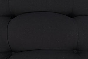 Hanzo Sungkai/Mindi Chair with Industrial Steel Legs in Charcoal Black Cotton
