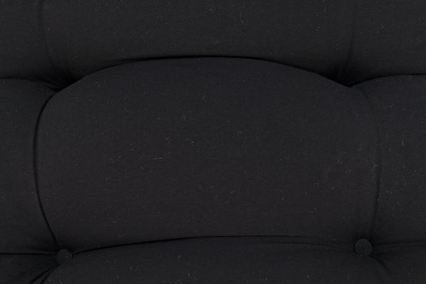 Hanzo Sungkai/Mindi Chair with Industrial Steel Legs in Charcoal Black Cotton