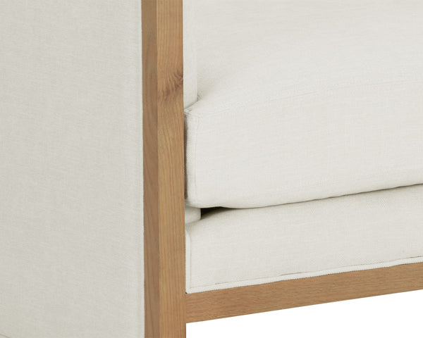 CHLOE LOUNGE CHAIR - NATURAL - HEATHER IVORY TWEED