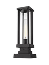 Glenwood 1 Light Outdoor Pier Mounted Fixture in Black Finish
