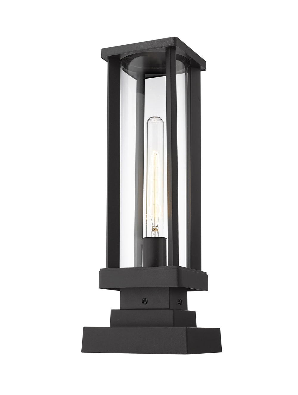 Glenwood 1 Light Outdoor Pier Mounted Fixture in Black Finish
