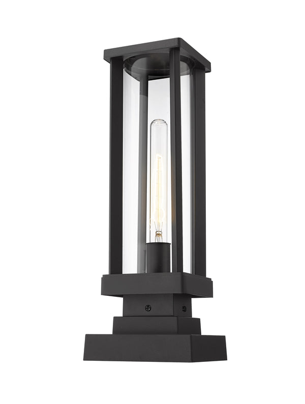 Glenwood 1 Light Outdoor Pier Mounted Fixture in Black Finish