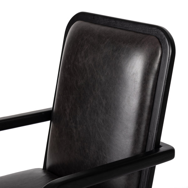 Lacey Desk Chair In Brushed Ebony