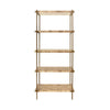 ANTIQUE BRASS ETAGERE WITH SHELVES IN BURL WOOD