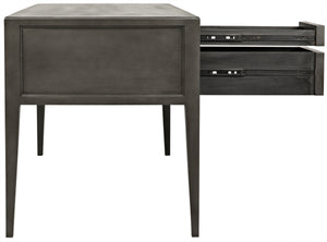 Africa Mahogany and Veneer Desk with Brass Pulls in Pale Finish
