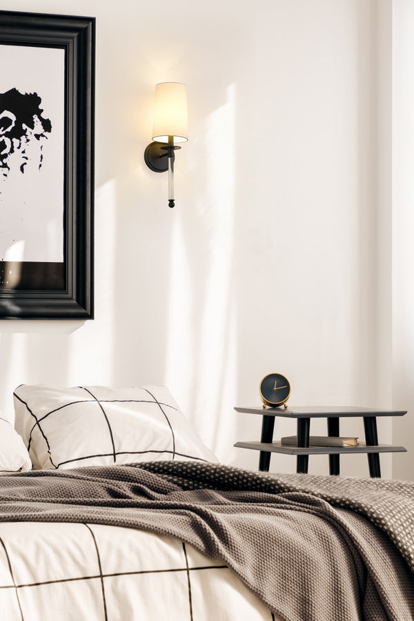 Mila 1 Light Wall Sconce in Matte Black Finish