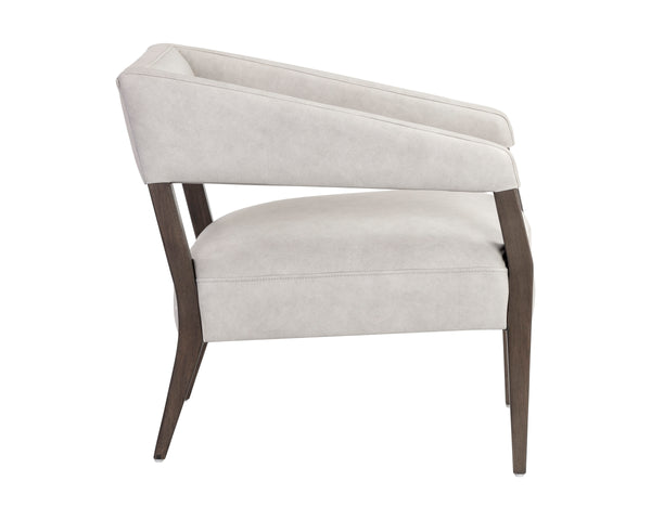 CARLYLE LOUNGE CHAIR - SALOON LIGHT GREY LEATHER