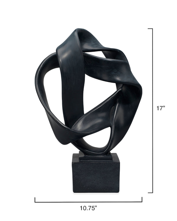 Intertwined Resin Decorative Table Object, Black
