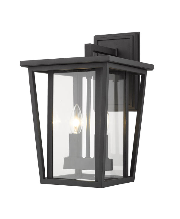 Seoul 2 Light Outdoor Wall Sconce in Black Finish