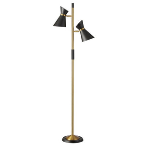2LT Floor Lamp w/ Black Shade, VB