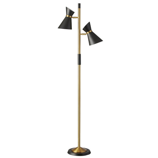2LT Floor Lamp w/ Black Shade, VB