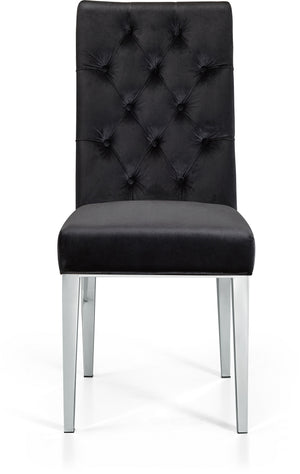 Pauline Dining Chair In Black Velvet