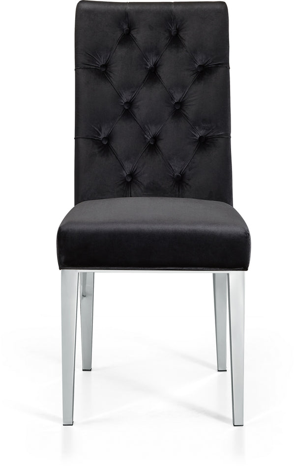 Pauline Dining Chair In Black Velvet