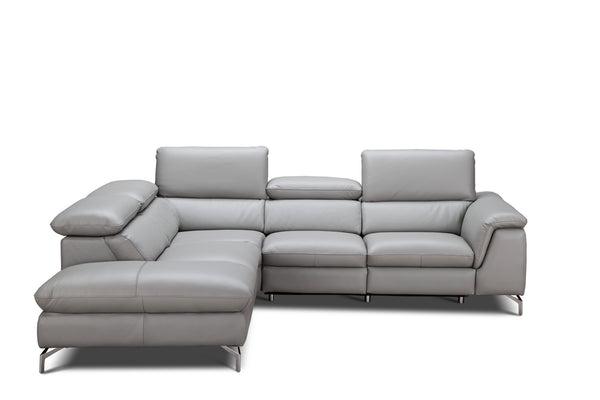 Michele Premium Leather Sectional in Left Hand Facing Chaise