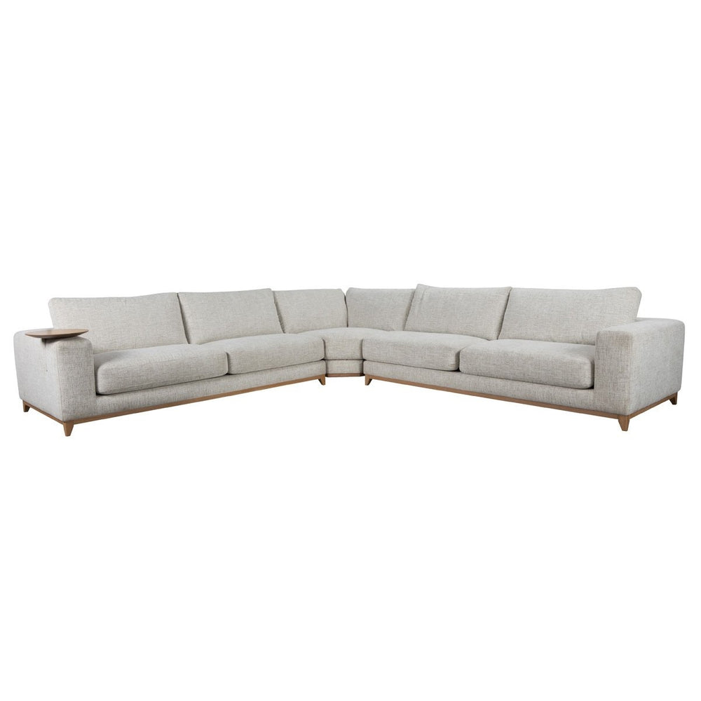 Donovan Upholstered Sectional with Built-in Side Table