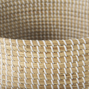 Olivia 15.7L x 15.7W x 17.3H Set of 3 Beige Seagrass Basket W/Lid and Handles
