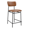 Moe's Sailor Counter Stool Brown with Leather Seat